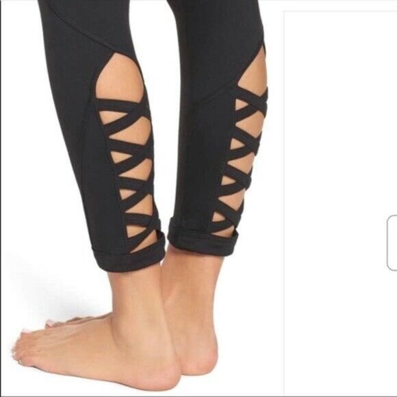 Zella Lattice Legging Small High waist Black - Picture 2 of 9